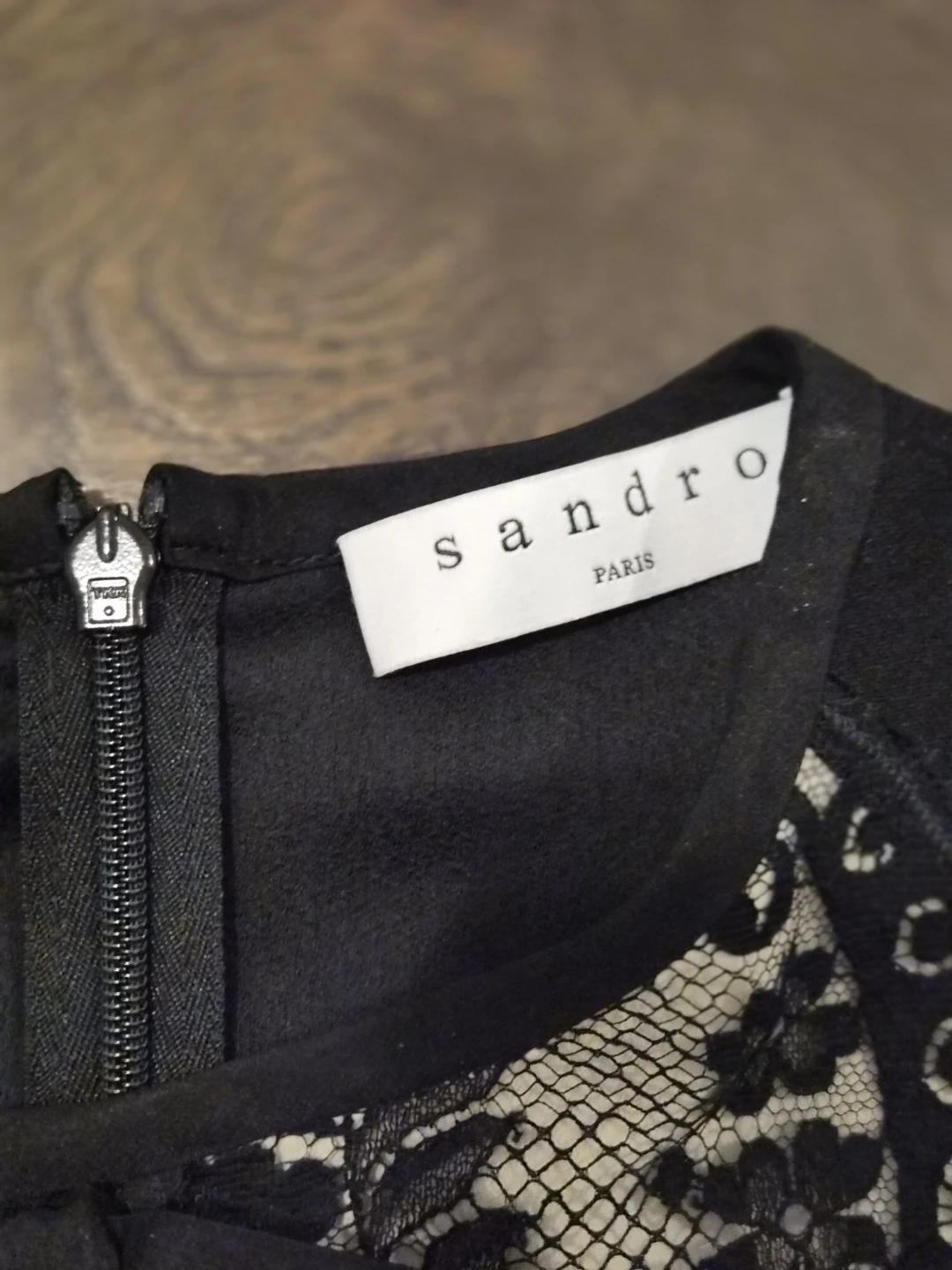 Sandro Paris Black Lace Detail Top - photo 2