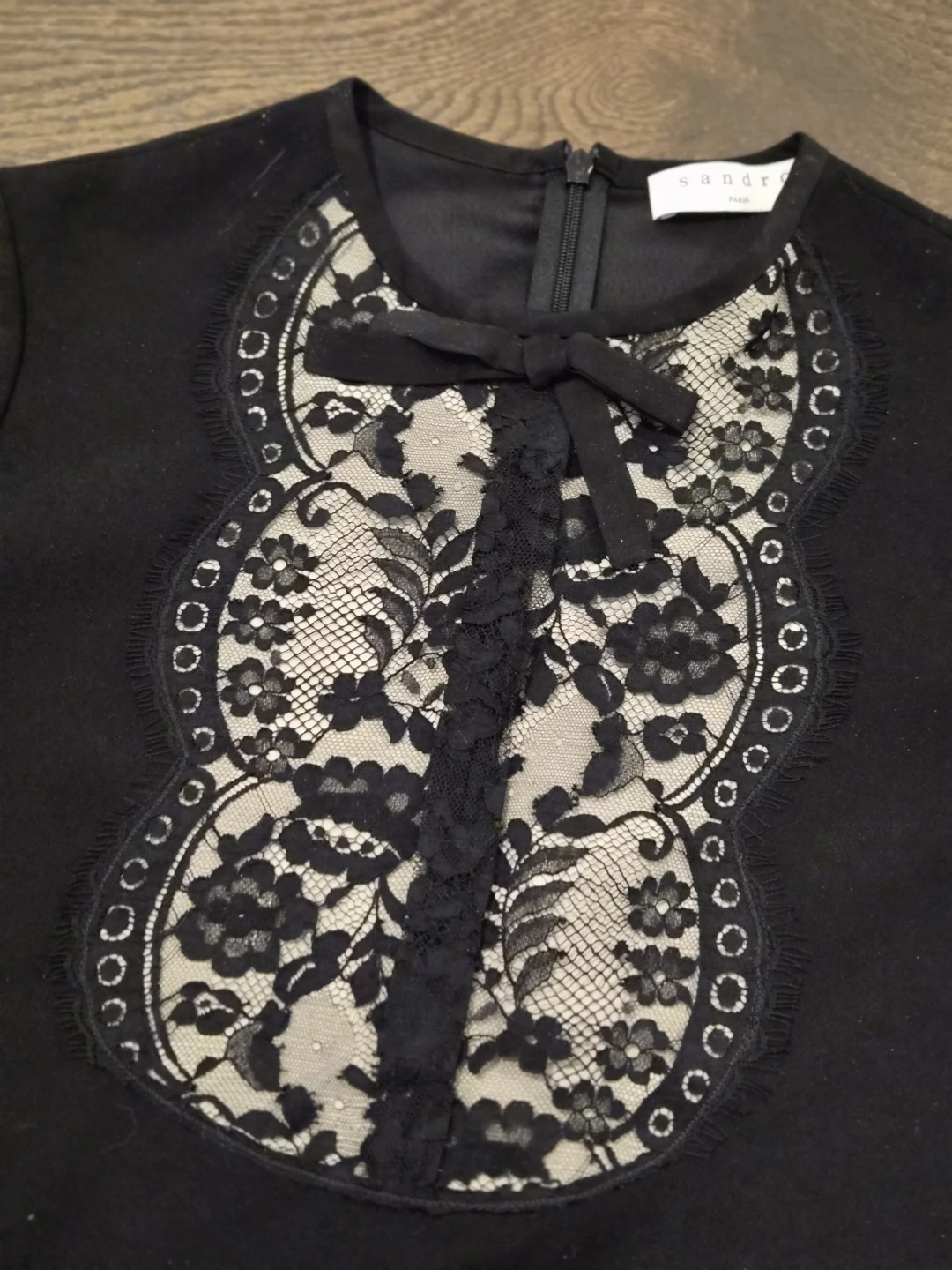 Sandro Paris Black Lace Detail Top - photo 3