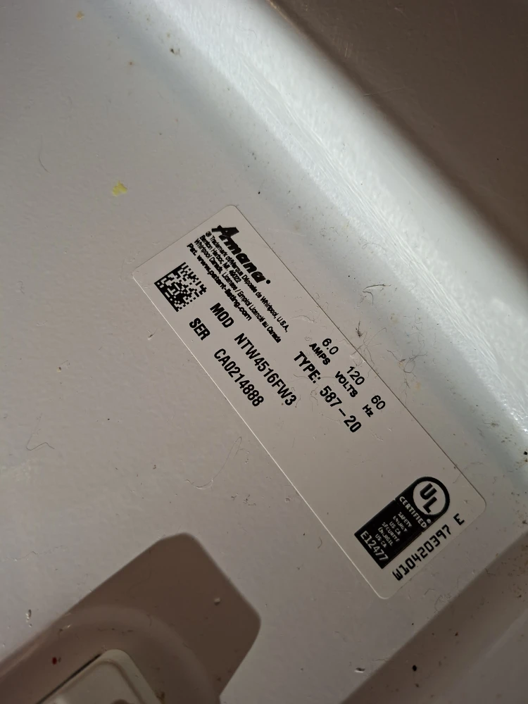 #Cleanout-Amana NTW4516FW3 Top Load Washer - photo 5