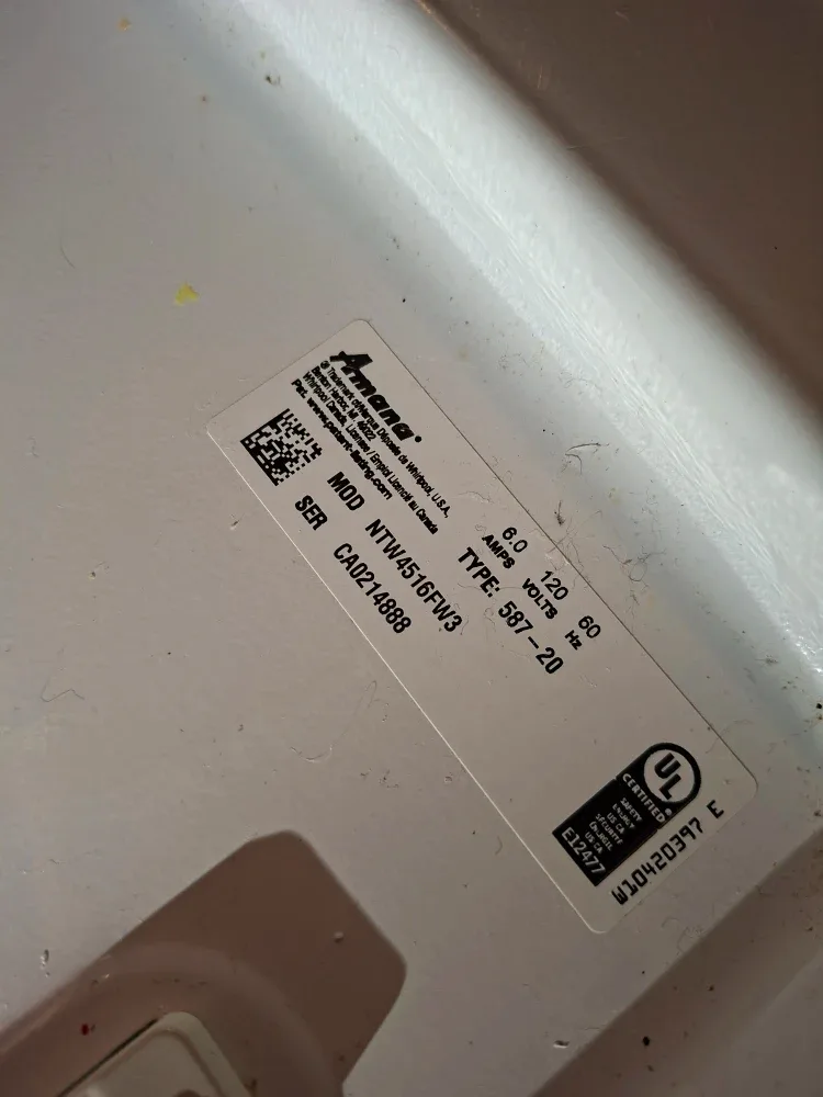 #Cleanout-Amana NTW4516FW3 Top Load Washer image indicator(5)