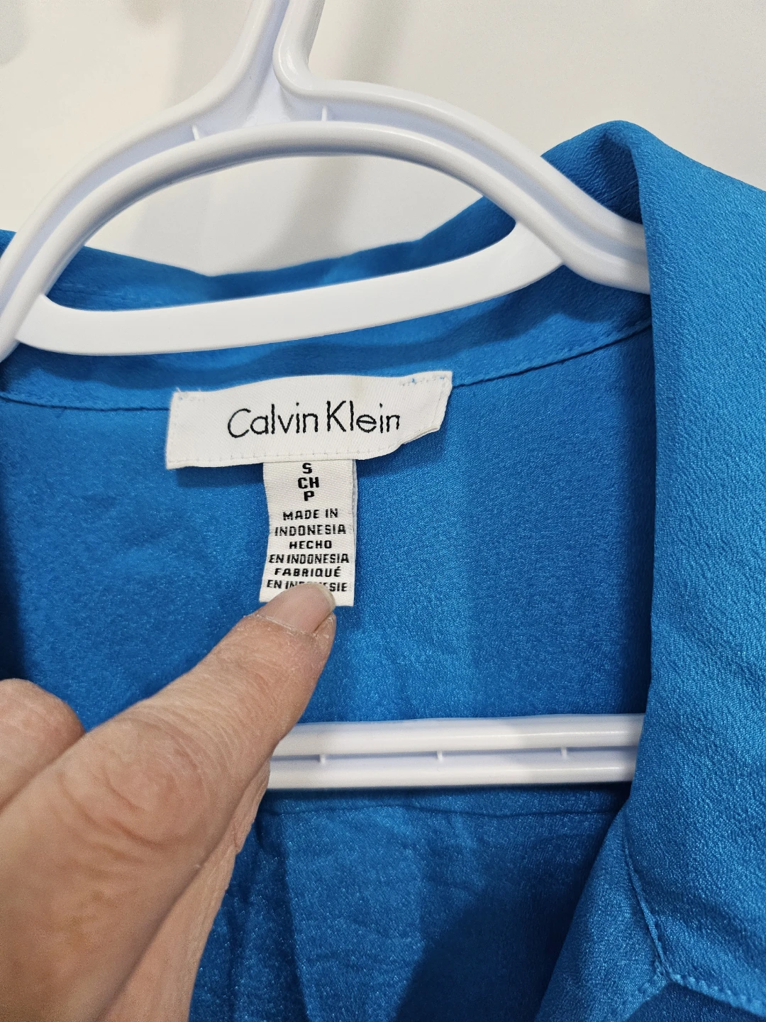 Chemise Calvin Klein Turquoise Taille S - photo 3
