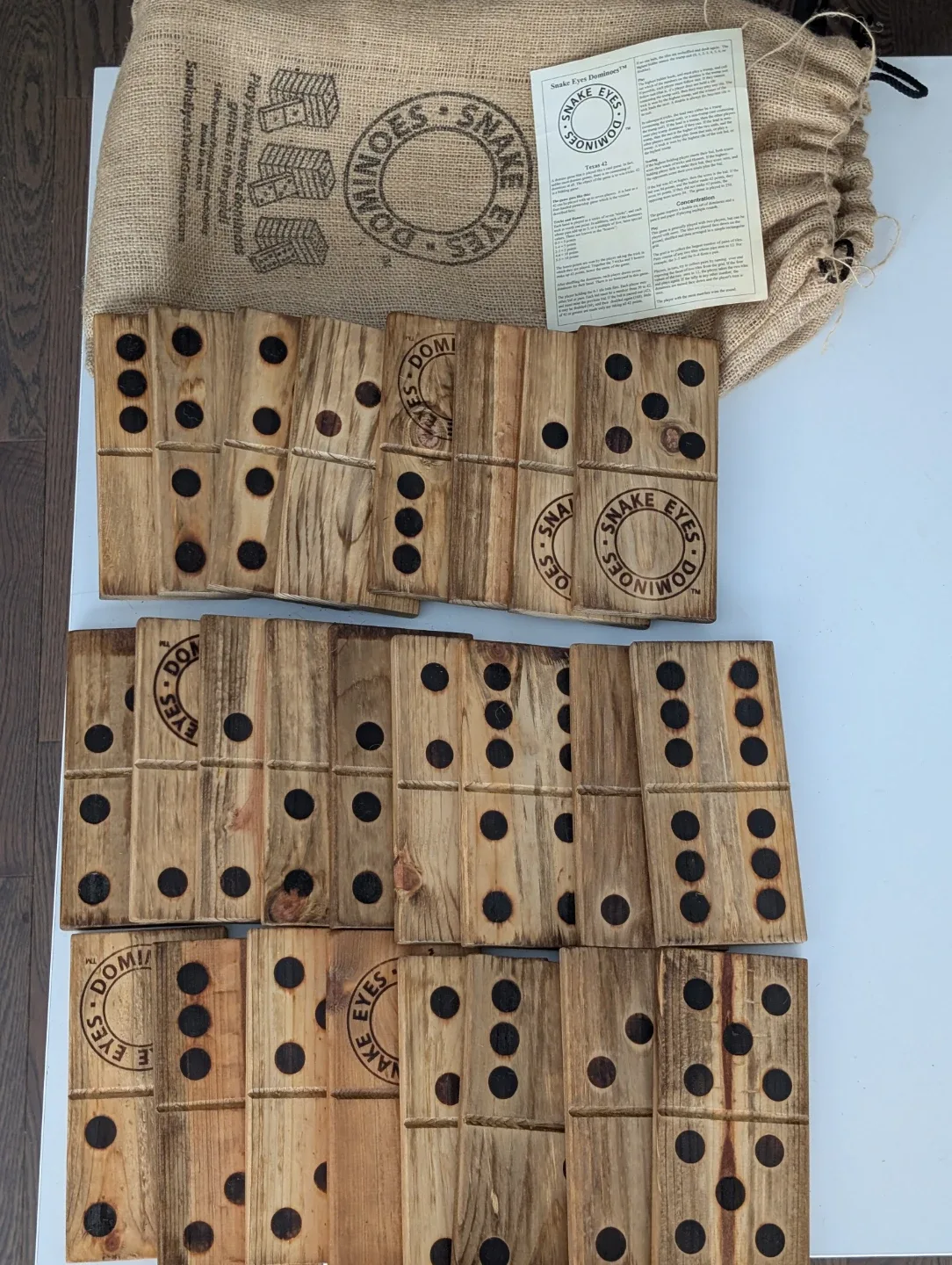 Snake Eyes Stonewood Dominoes Set