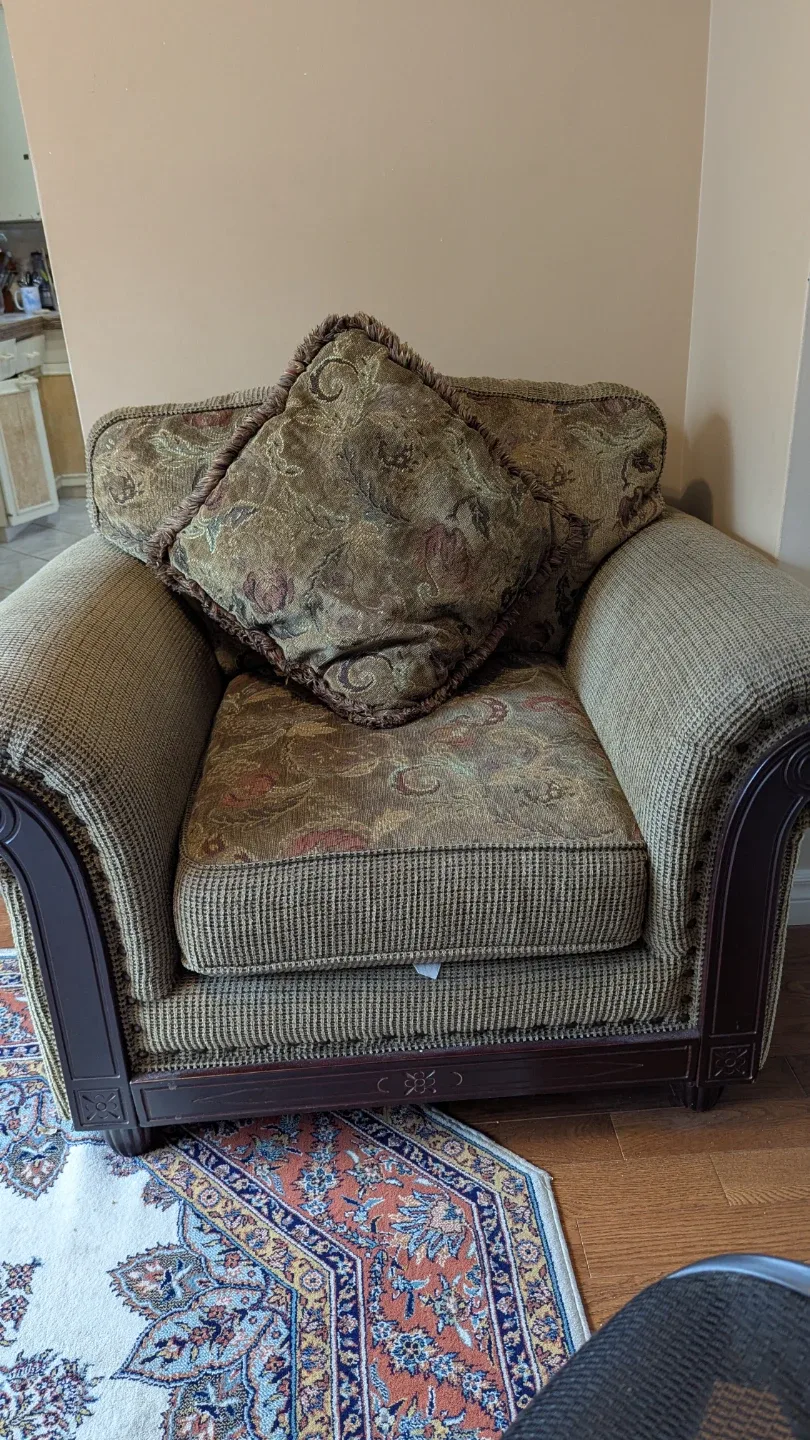 Floral Patterned Sofa and Chair Set