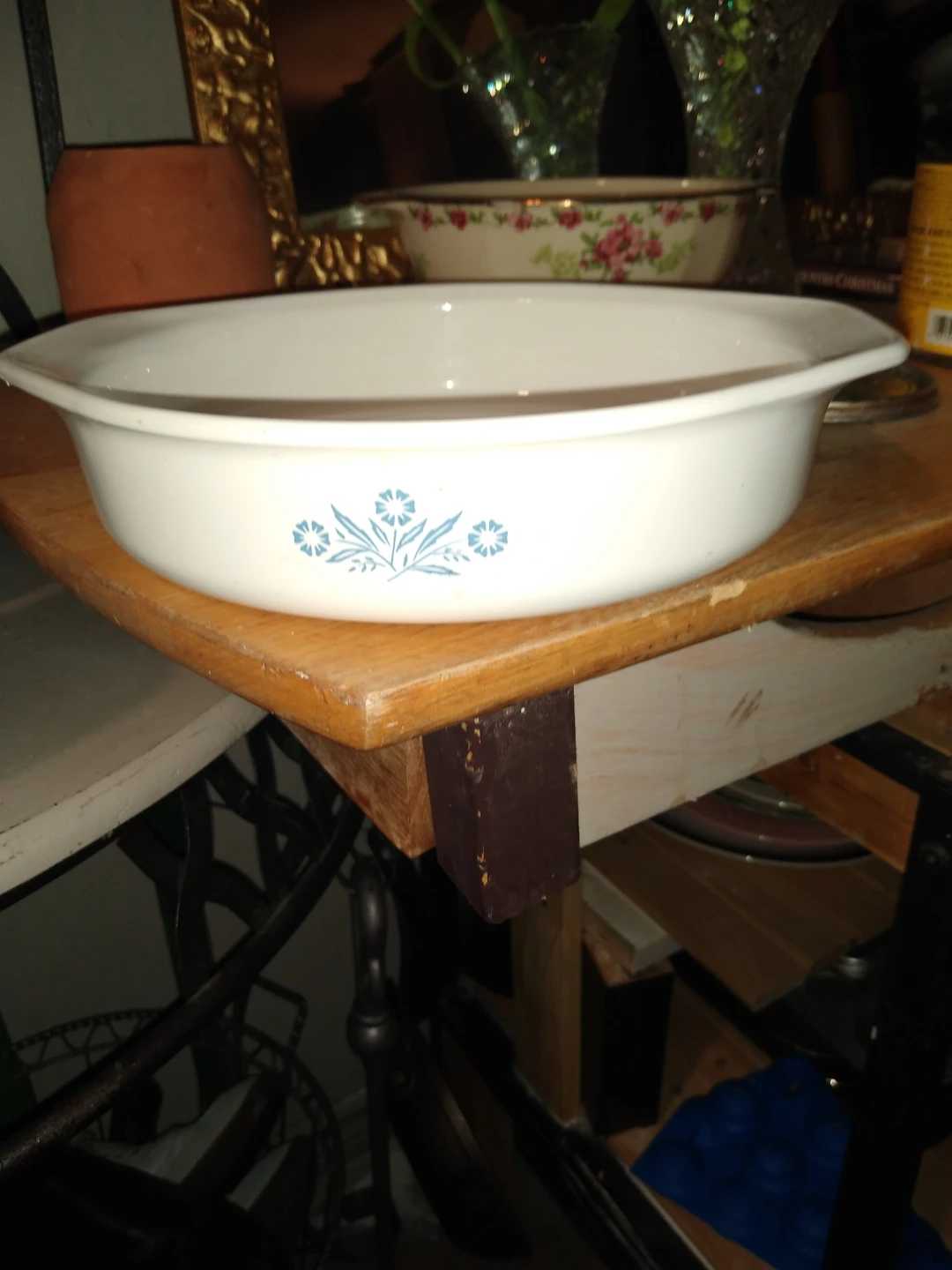Medium blue corn flour pattern CorningWare dish - photo 2