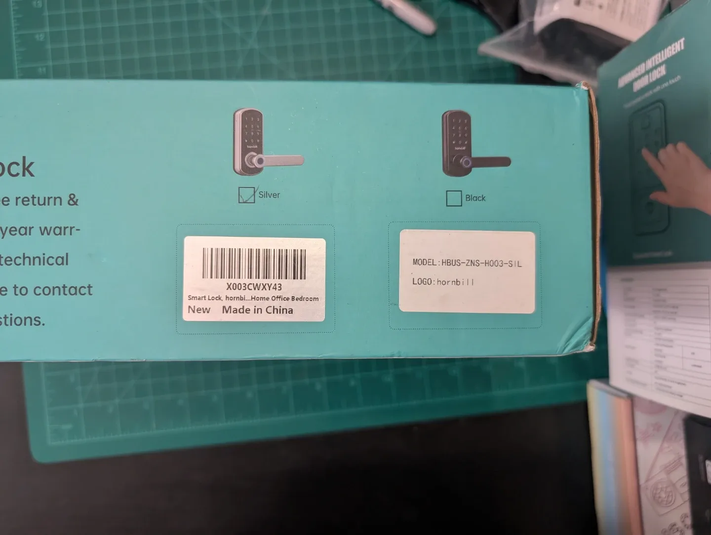 New Hornbill H003 Smart Lock with Handle - Silver #Cleanout image indicator(3)