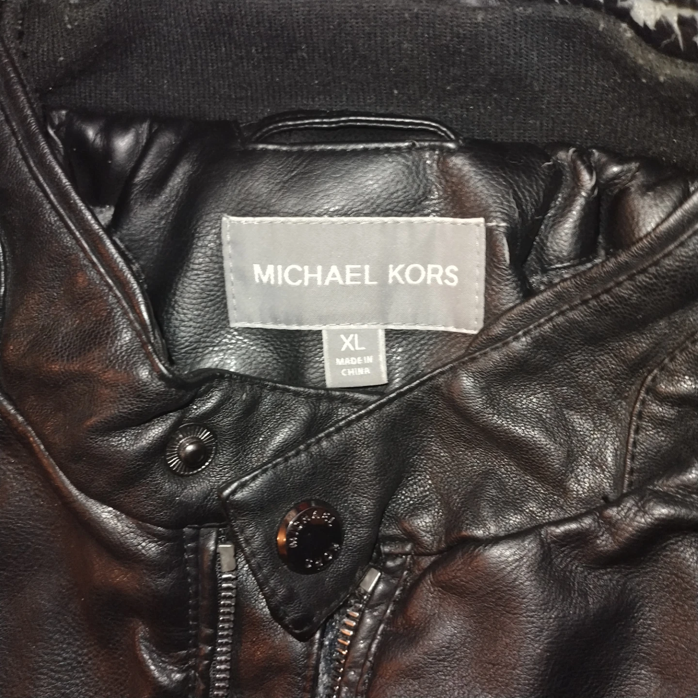 Michael Kors Black Leather Jacket XL