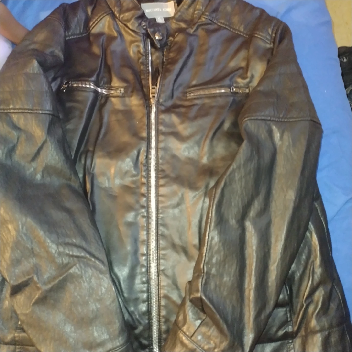 Michael Kors Black Leather Jacket XL - photo 2