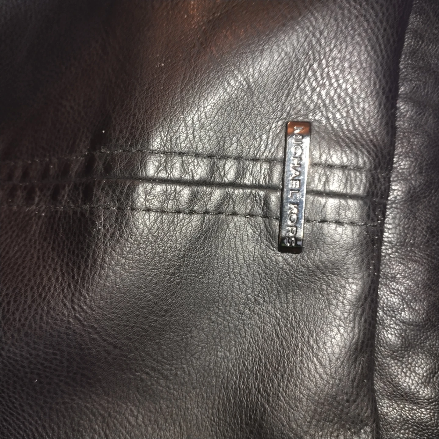 Michael Kors Black Leather Jacket XL - photo 3