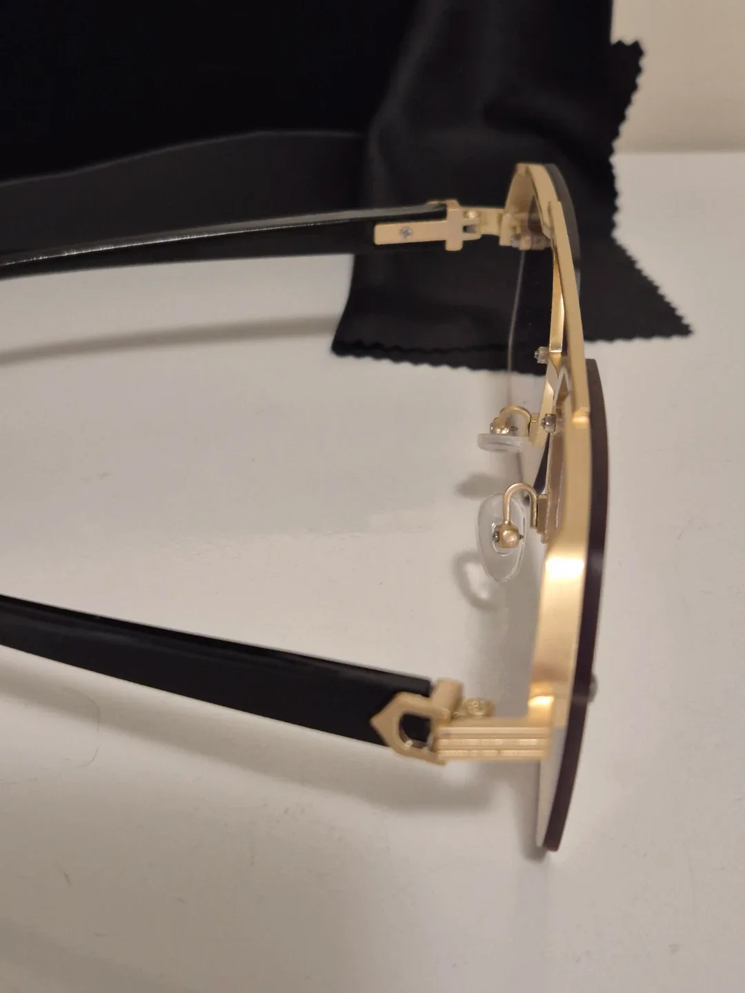 Gold Frame Octagon Sunglasses with Black Case #Cleanout image indicator(2)