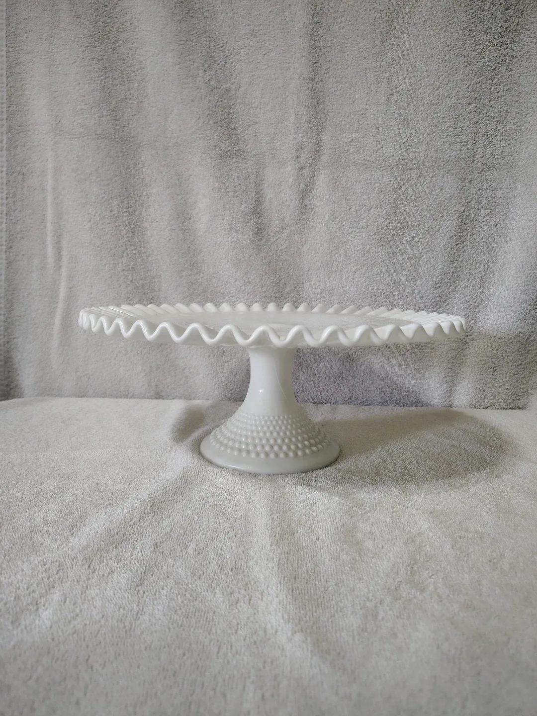 White Milk Glass Cake Stand