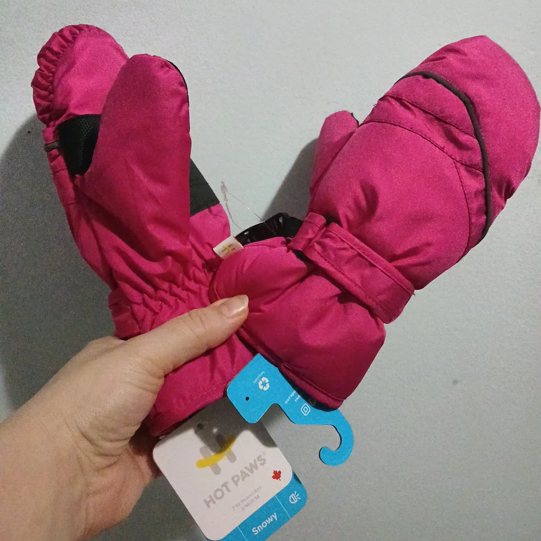 NEW Hot Paws pink black winter mittens #cleanout