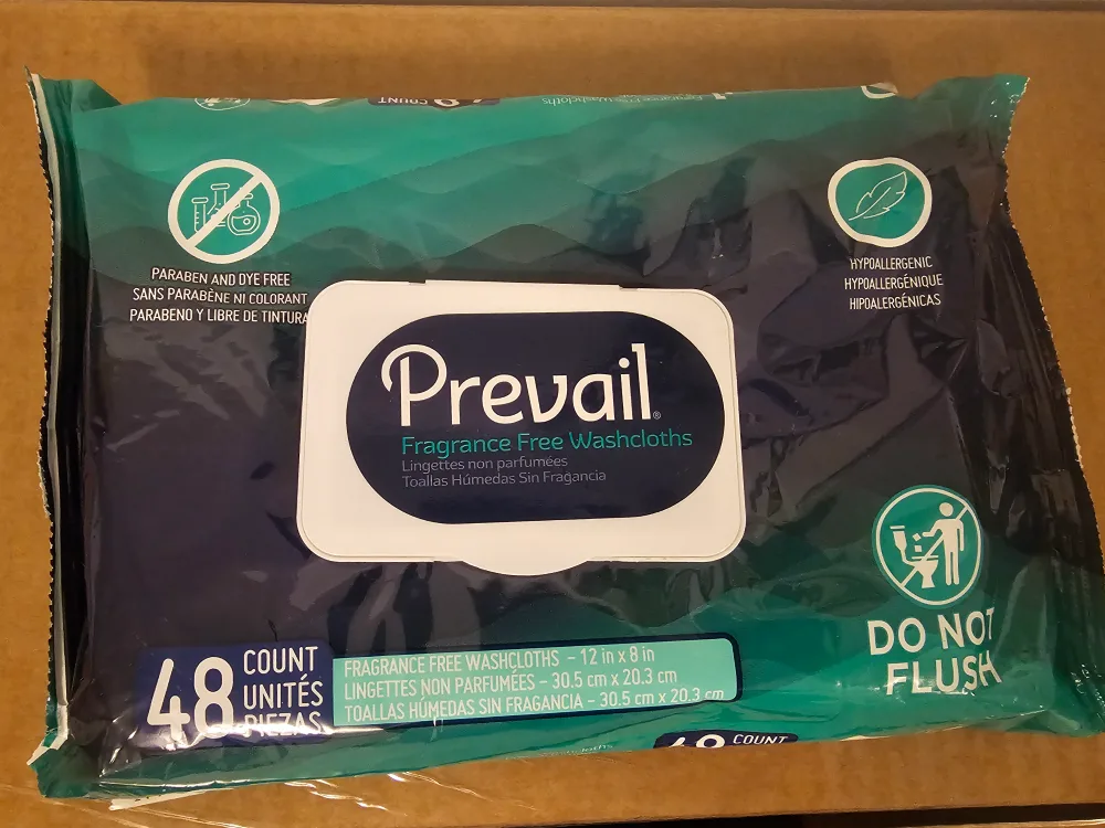 Prevail Fragrance Free Washcloths - 48 Count