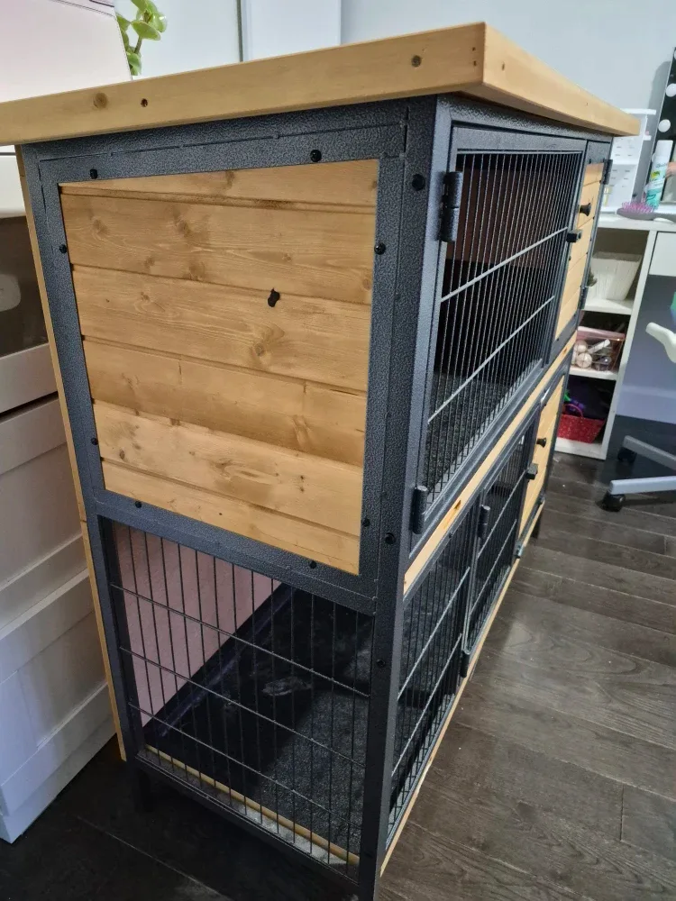 PawHut 2-Tier Small Animal Hutch image indicator(2)