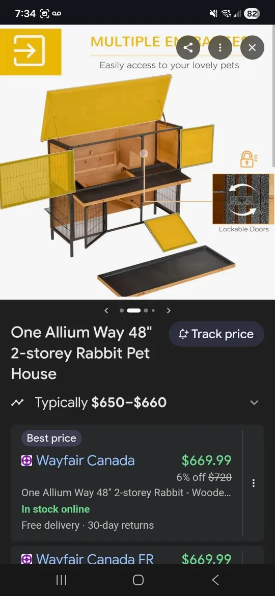 PawHut 2-Tier Small Animal Hutch image indicator(7)