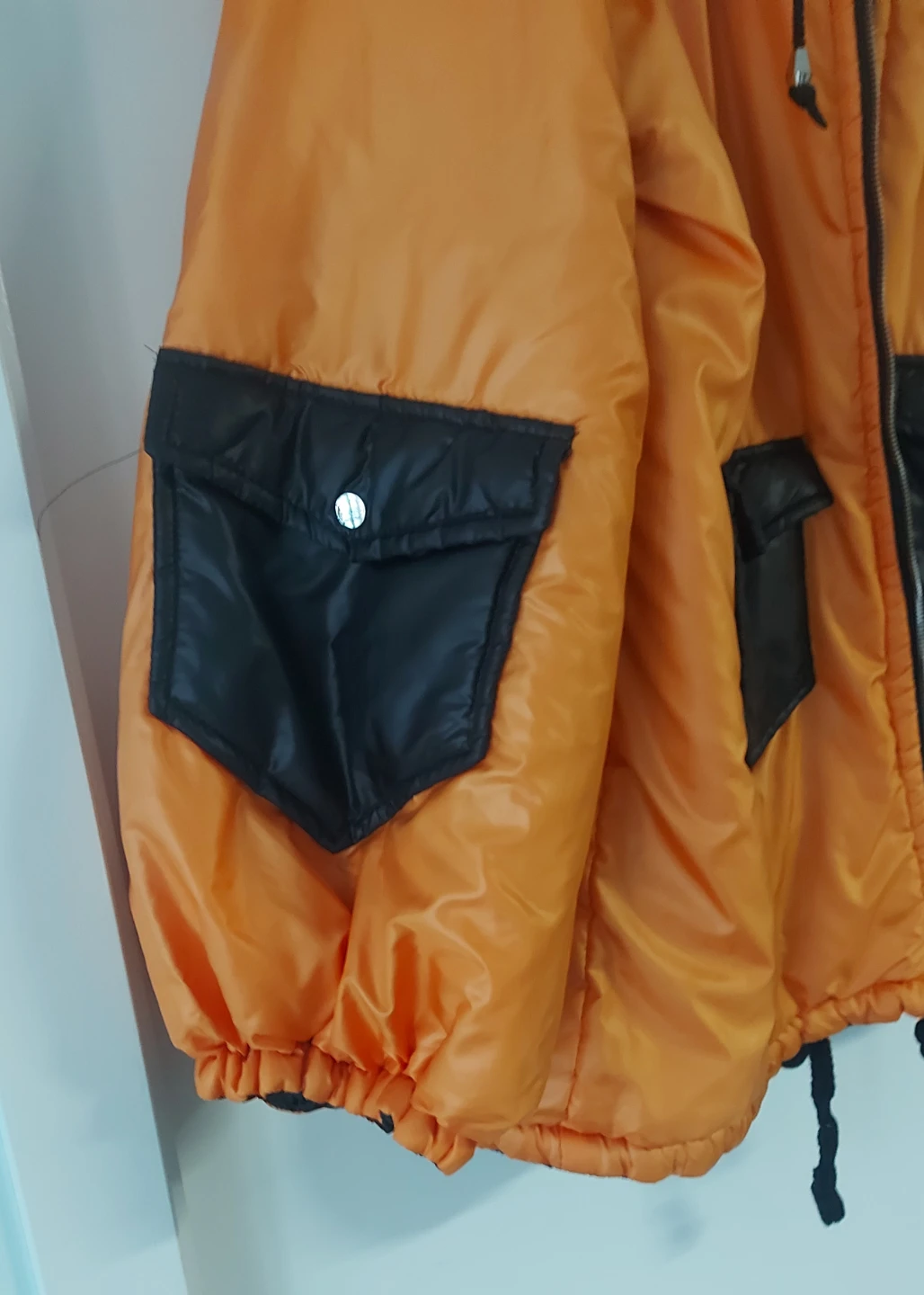 Reversible Fashion Puffer Jacket - Orange & Black 2xl - photo 3