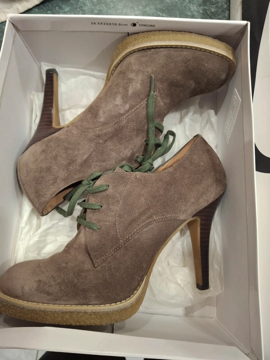 Nine West Brown Suede Heeled Booties