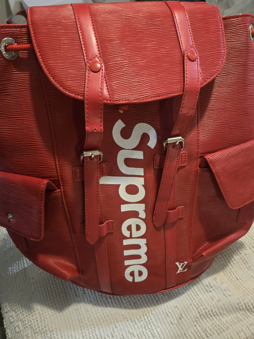 Supreme x Louis Vuitton Backpack & Slides - Red - photo 2