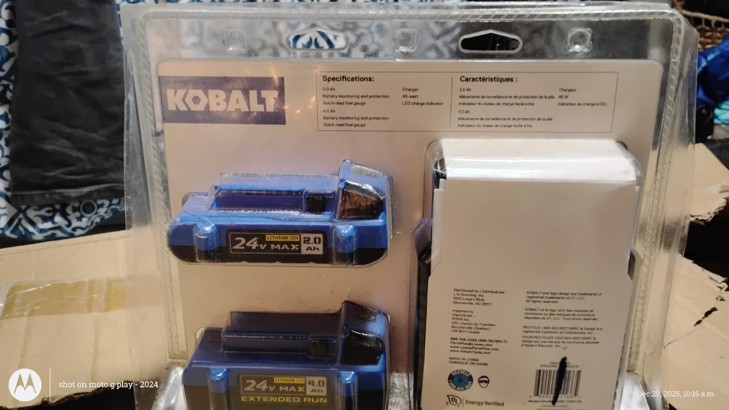 New Kobalt 24V Max Lithium-Ion Batteries & Charger Kit - photo 2