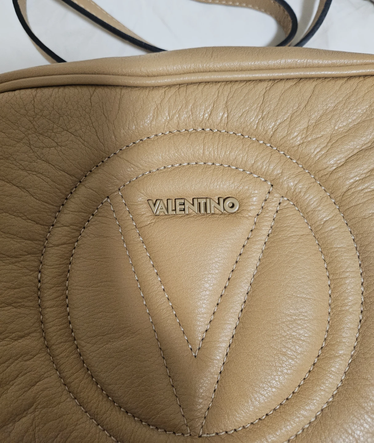 Valentino Leather Crossbody Bag - Beige - photo 3