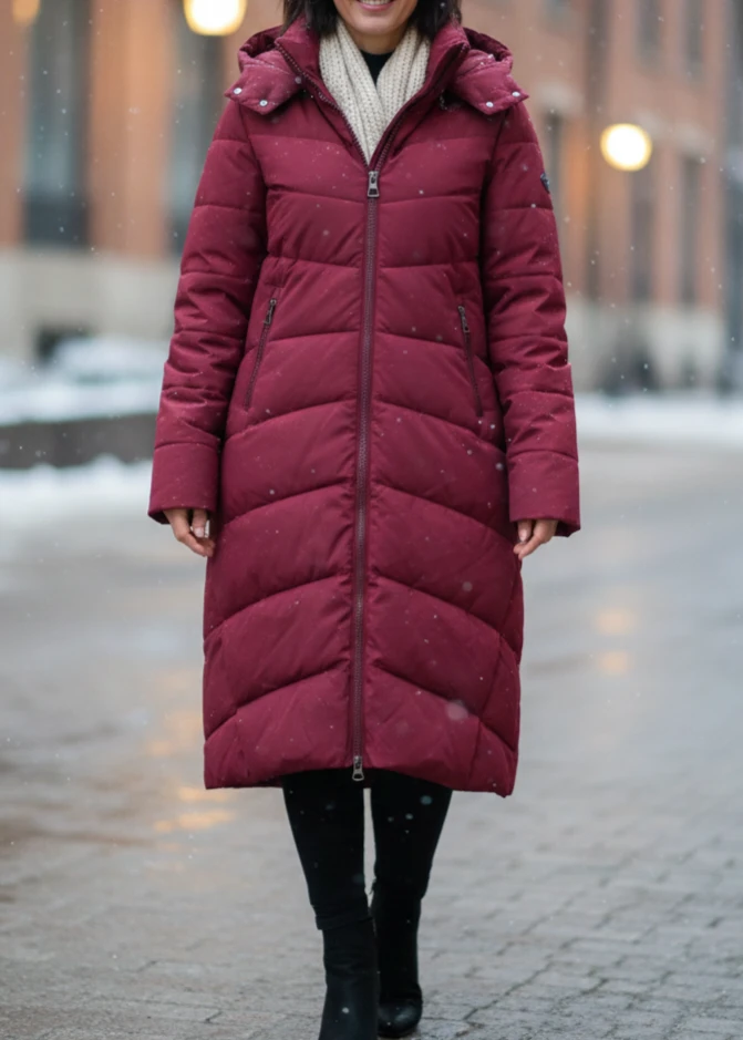 Burgundy Puffer Coat
