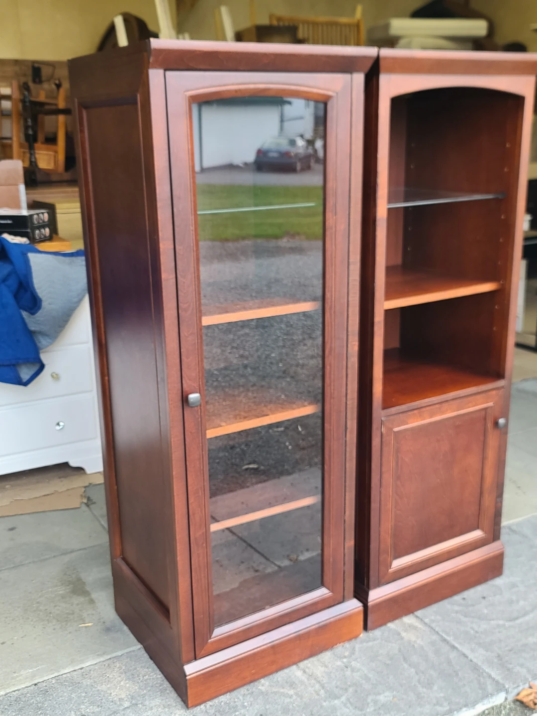 2 Light Up Display / Media Cabinet with Glass Door