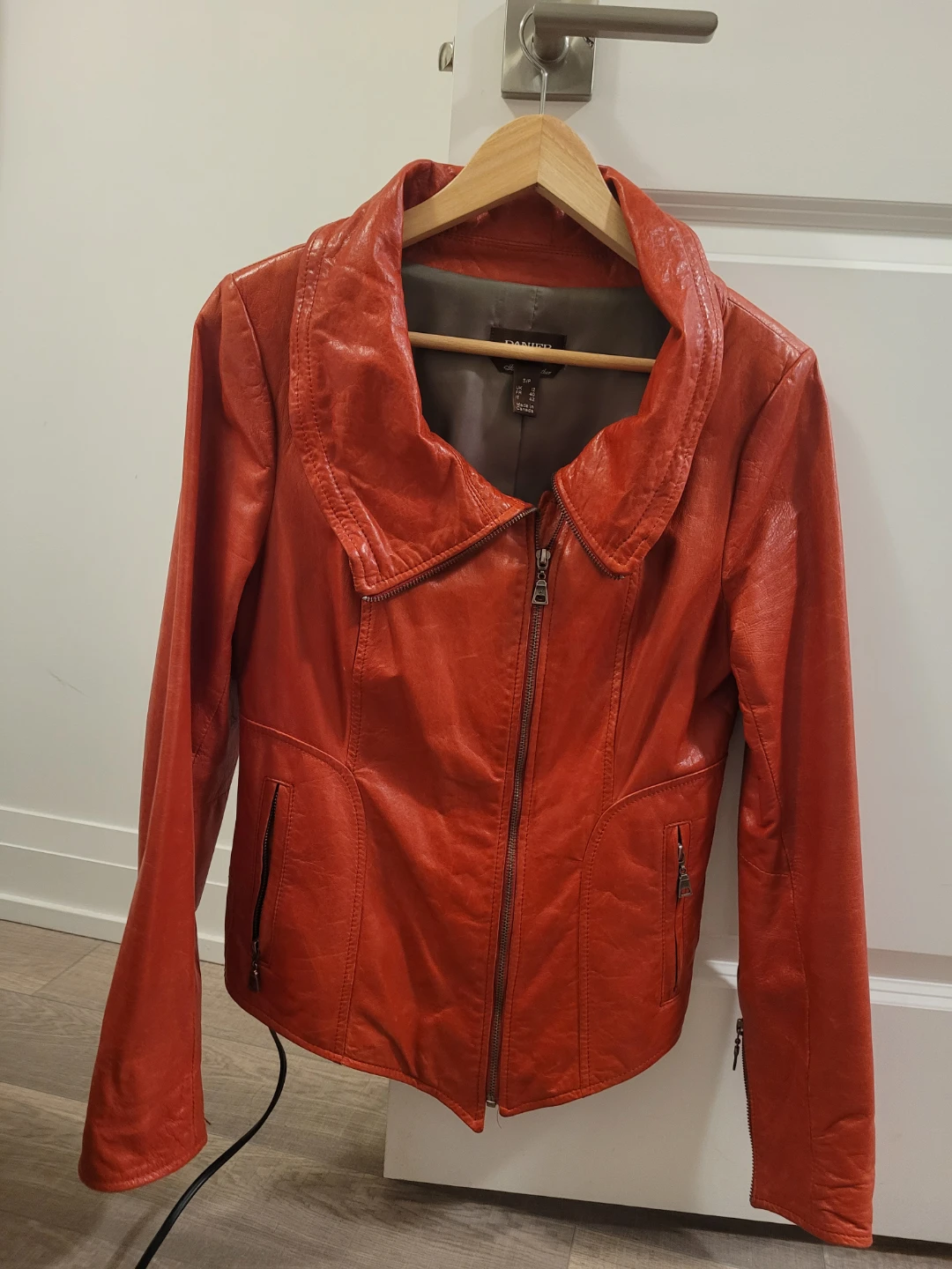 Danier Red Leather Jacket - Size S - photo 4
