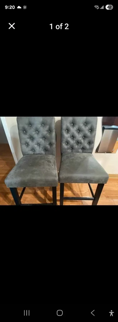 Grey Upholstered Dining Chairs (Set of 2) image indicator(2)