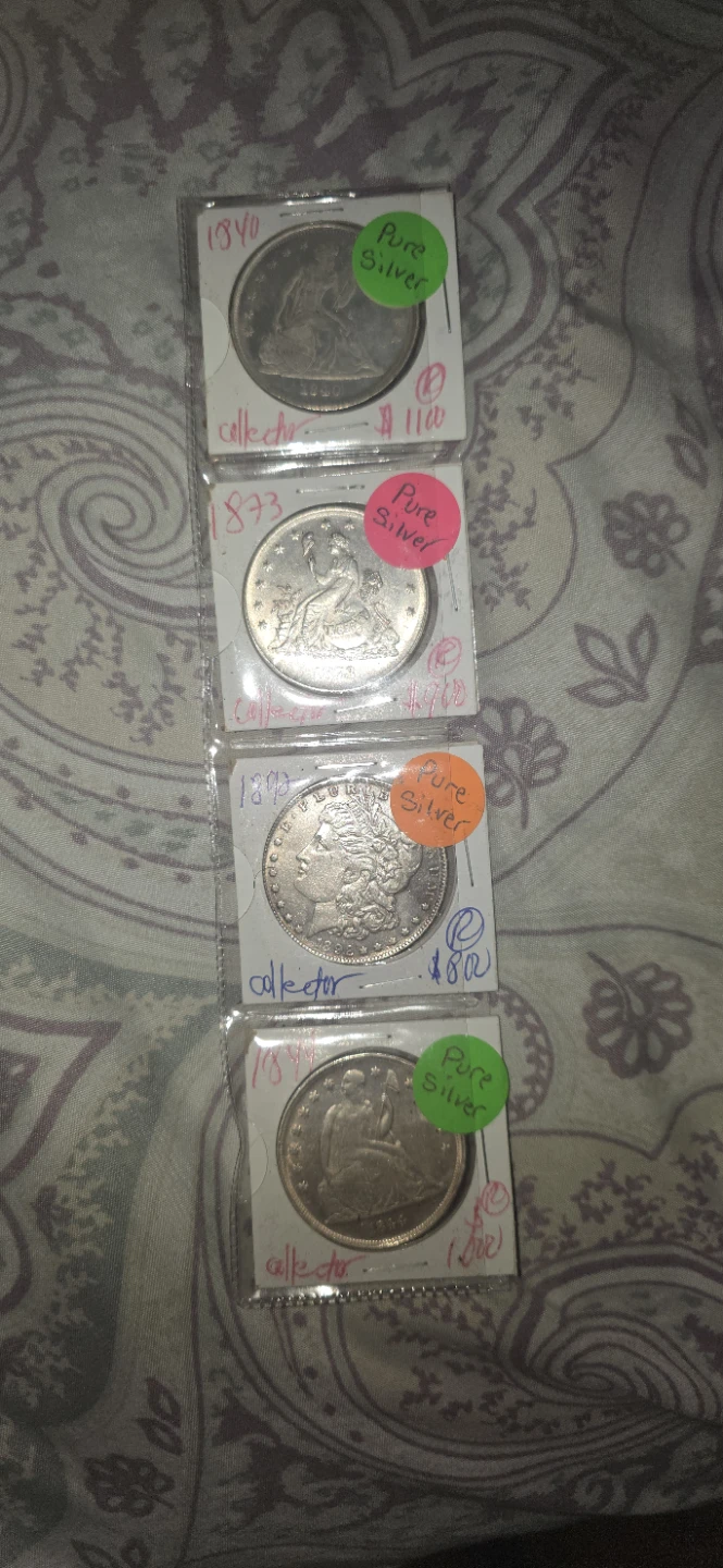 Antique Pure Silver Coins - 1840, 1873, 1892, 1894