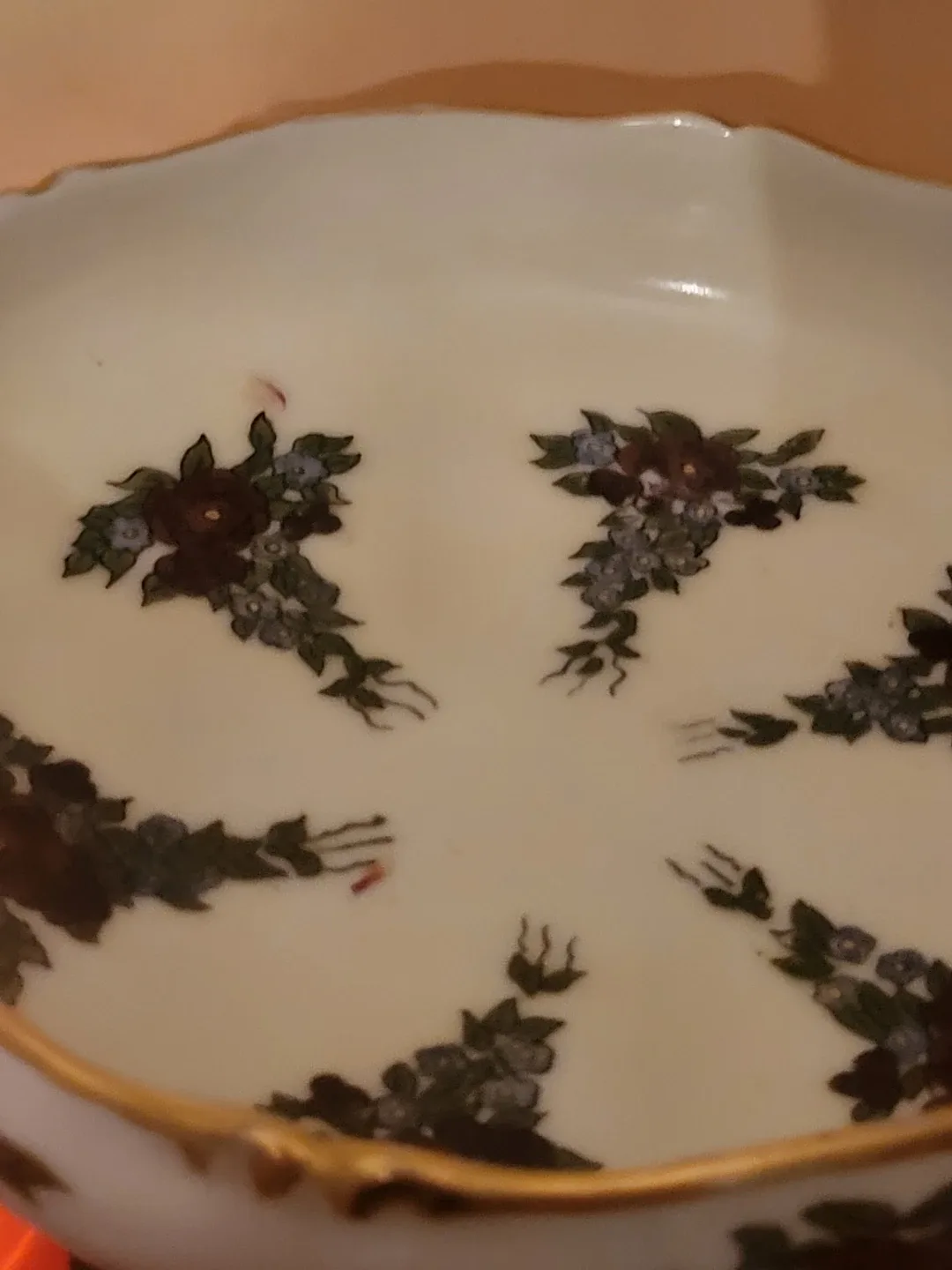 Antique Limoges Floral Porcelain Pedestal Bowl image indicator(5)