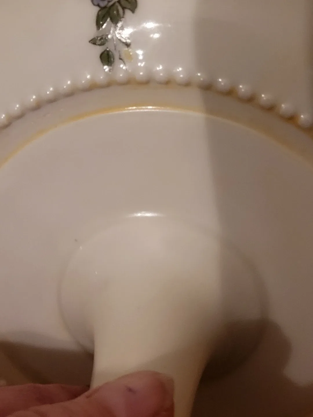 Antique Limoges Floral Porcelain Pedestal Bowl image indicator(6)