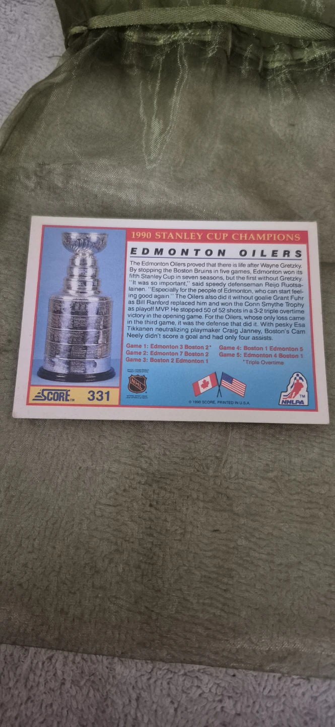 Edmonton Oilers 1990 Stanley Cup Champions Trading Card - photo 2