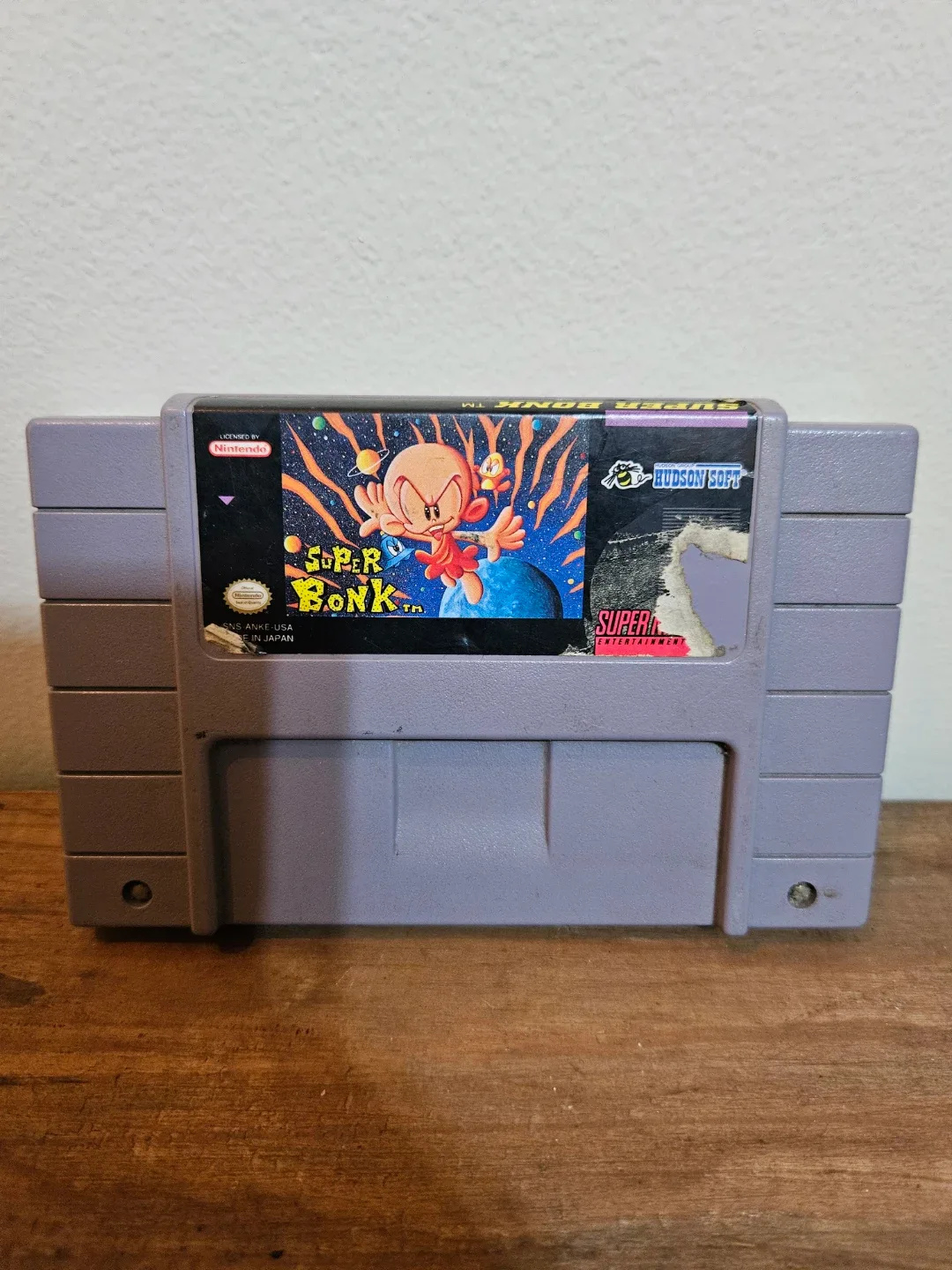 Super Bonk SNES Game Cartridge