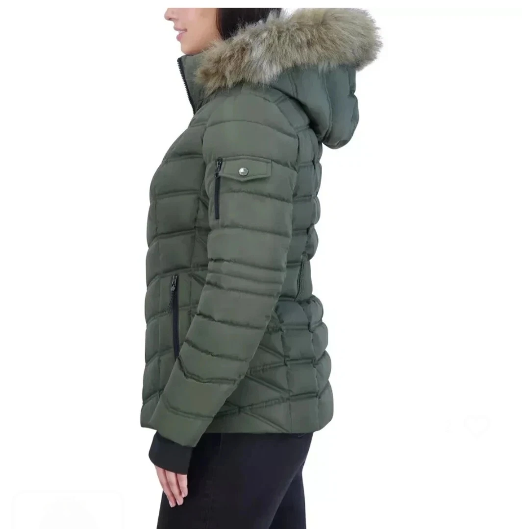 Nautica Insulated Wind Resistant Faux Fur Trim Jacket Puffer XL - photo 4