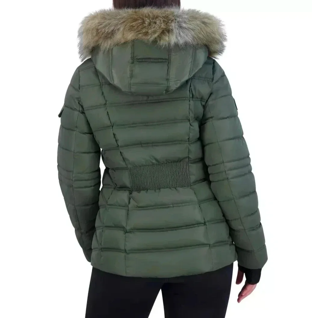 Nautica Insulated Wind Resistant Faux Fur Trim Jacket Puffer XL image indicator(5)