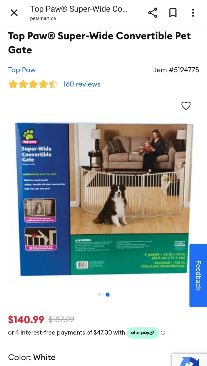 Top Paw Super-Wide Convertible Pet Gate
