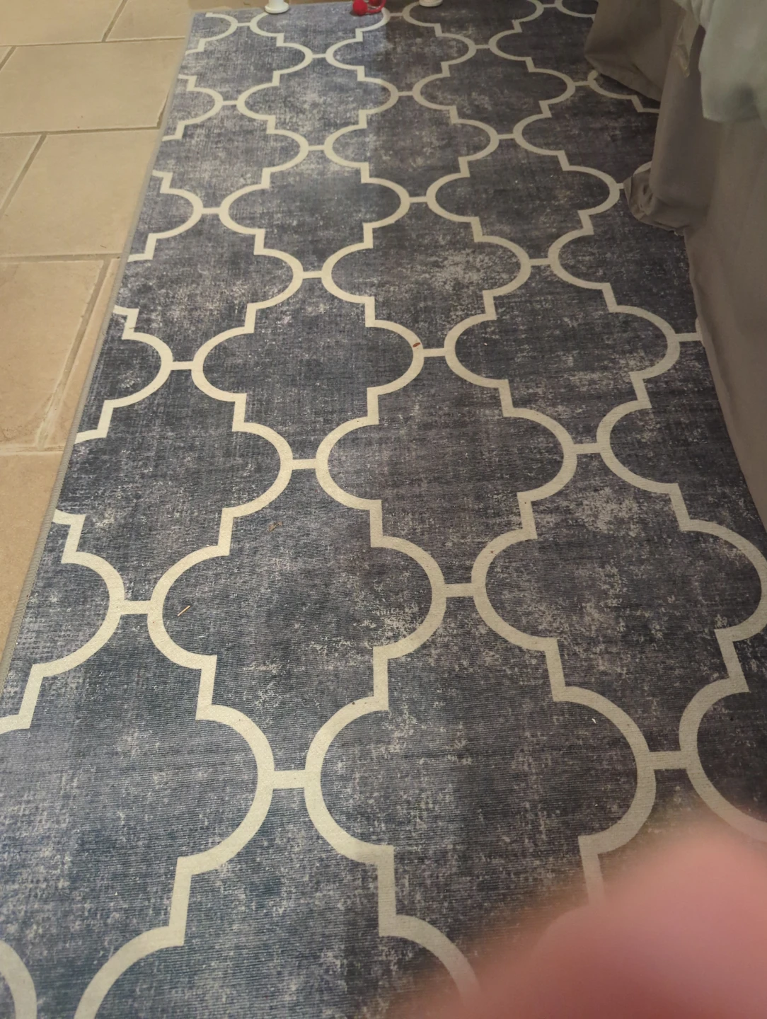 Blue & White Patterned Area Rug