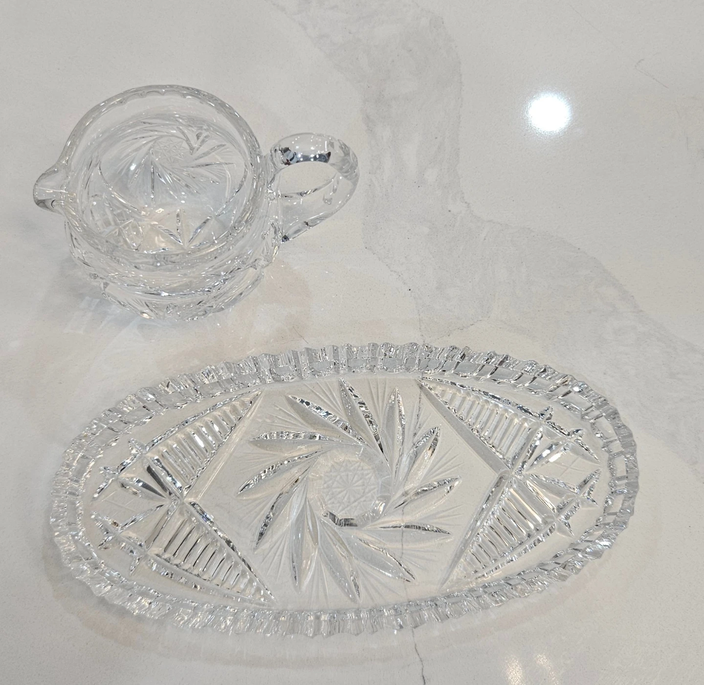 Crystal Creamer and Tray Set - photo 3