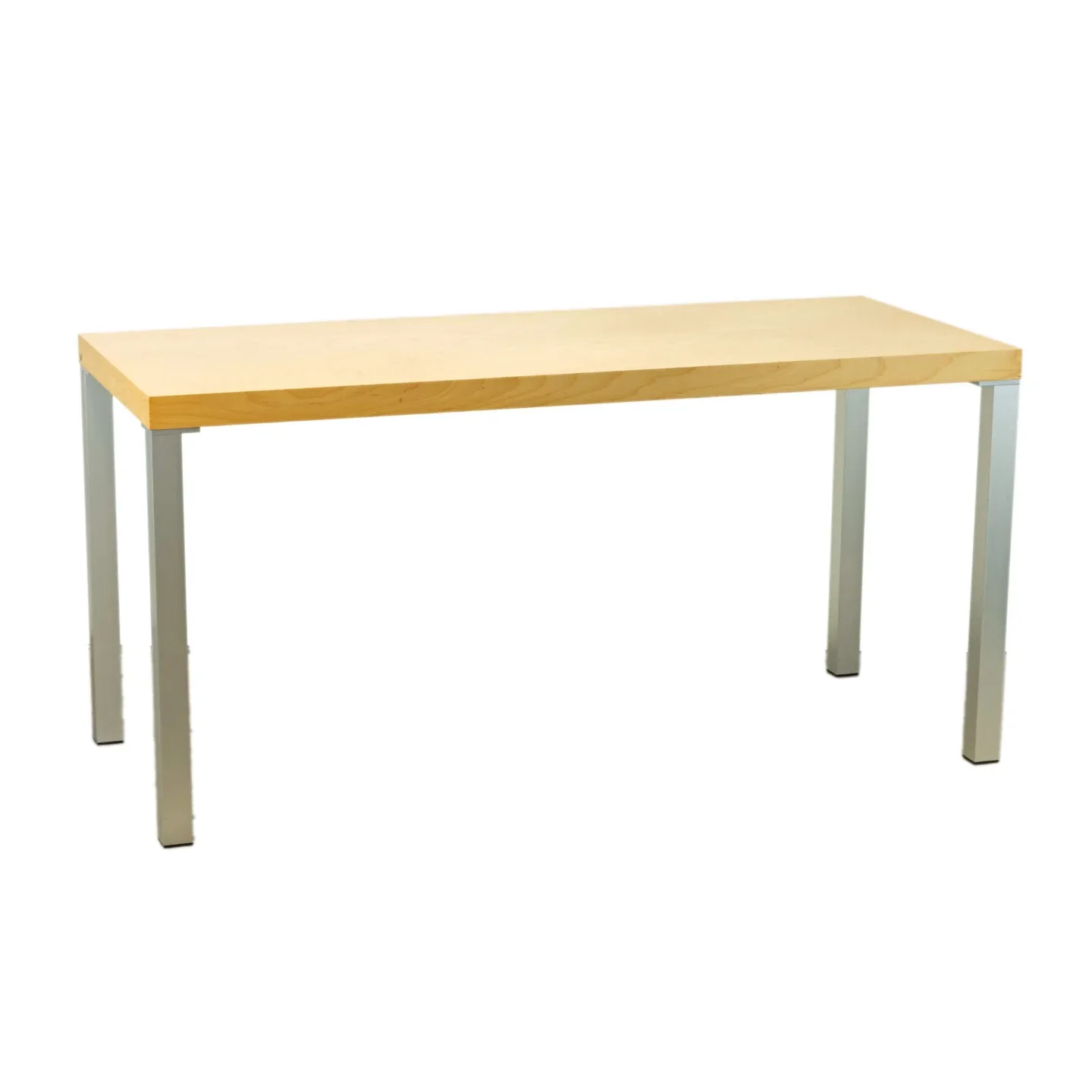 EQ3 Blonde Wood Dining Table with Aluminum Legs