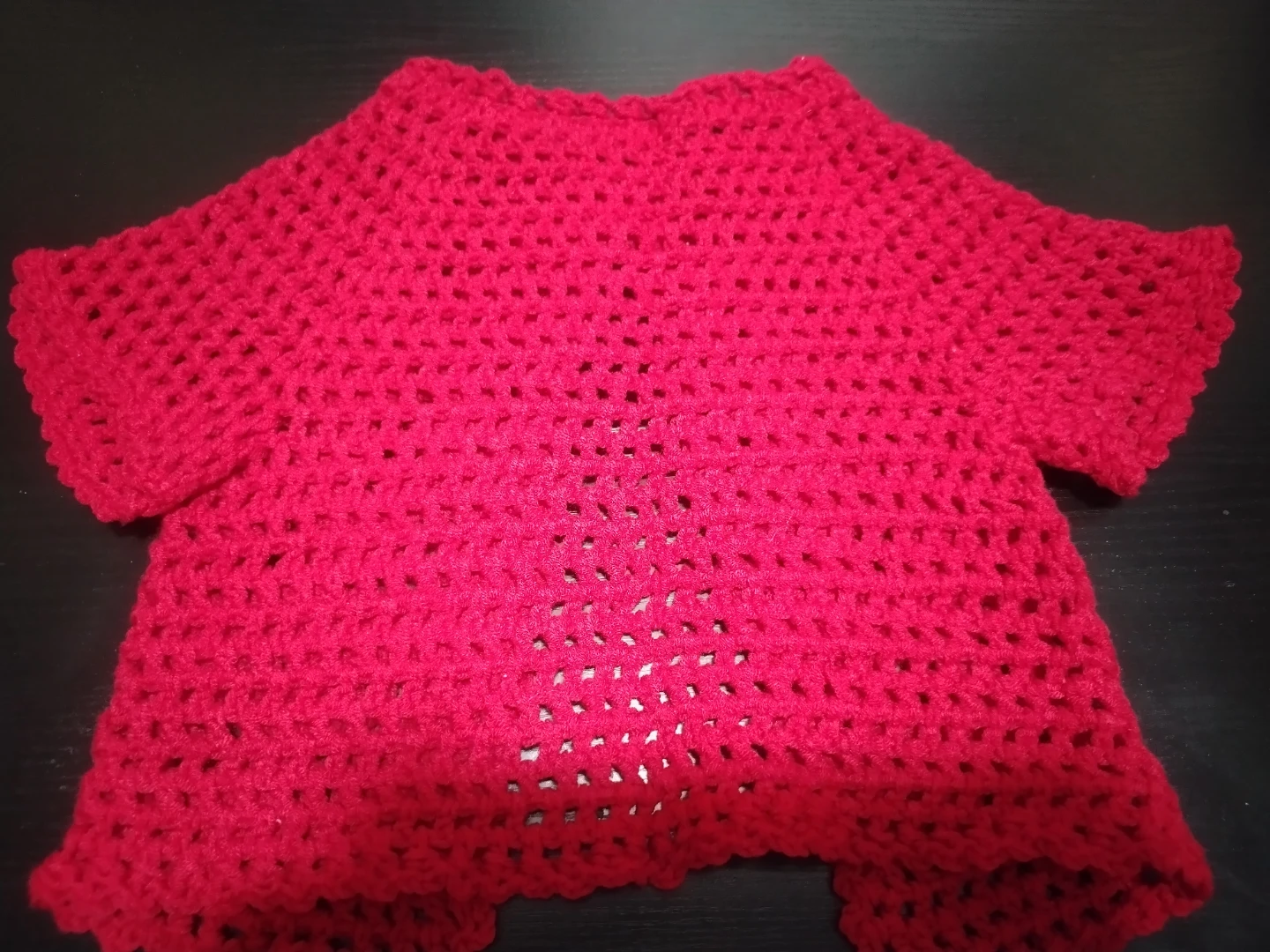 Handmade Red Crochet Baby Cardigan
