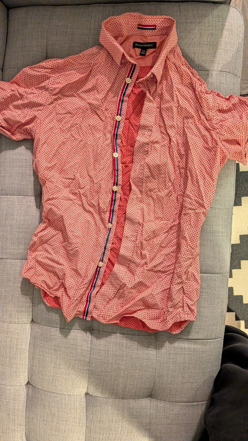 Banana Republic Red Patterned Shirt - Size S #Cleanout