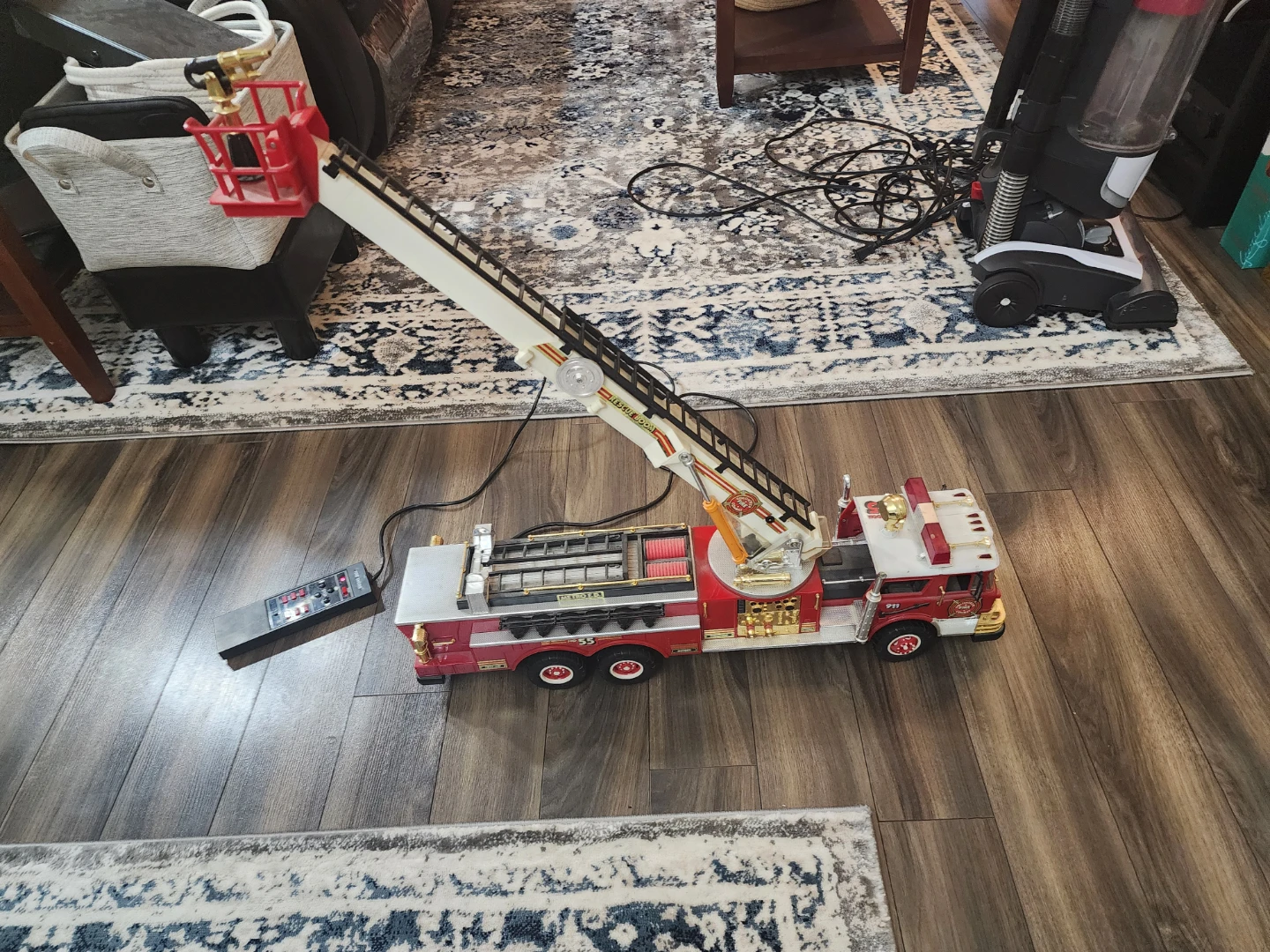 Vintage Fire Engine Toy Truck with Remote
