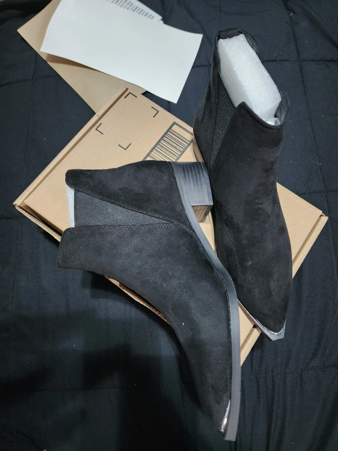 Black Suede Ankle Boots size 9 - photo 2