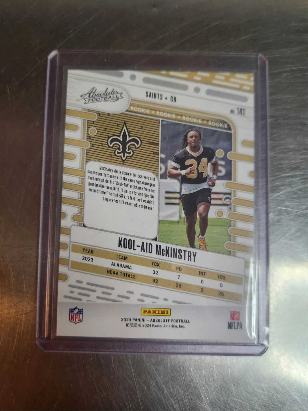Kool-Aid McKinstry Absolute Football Rookie Card - photo 2