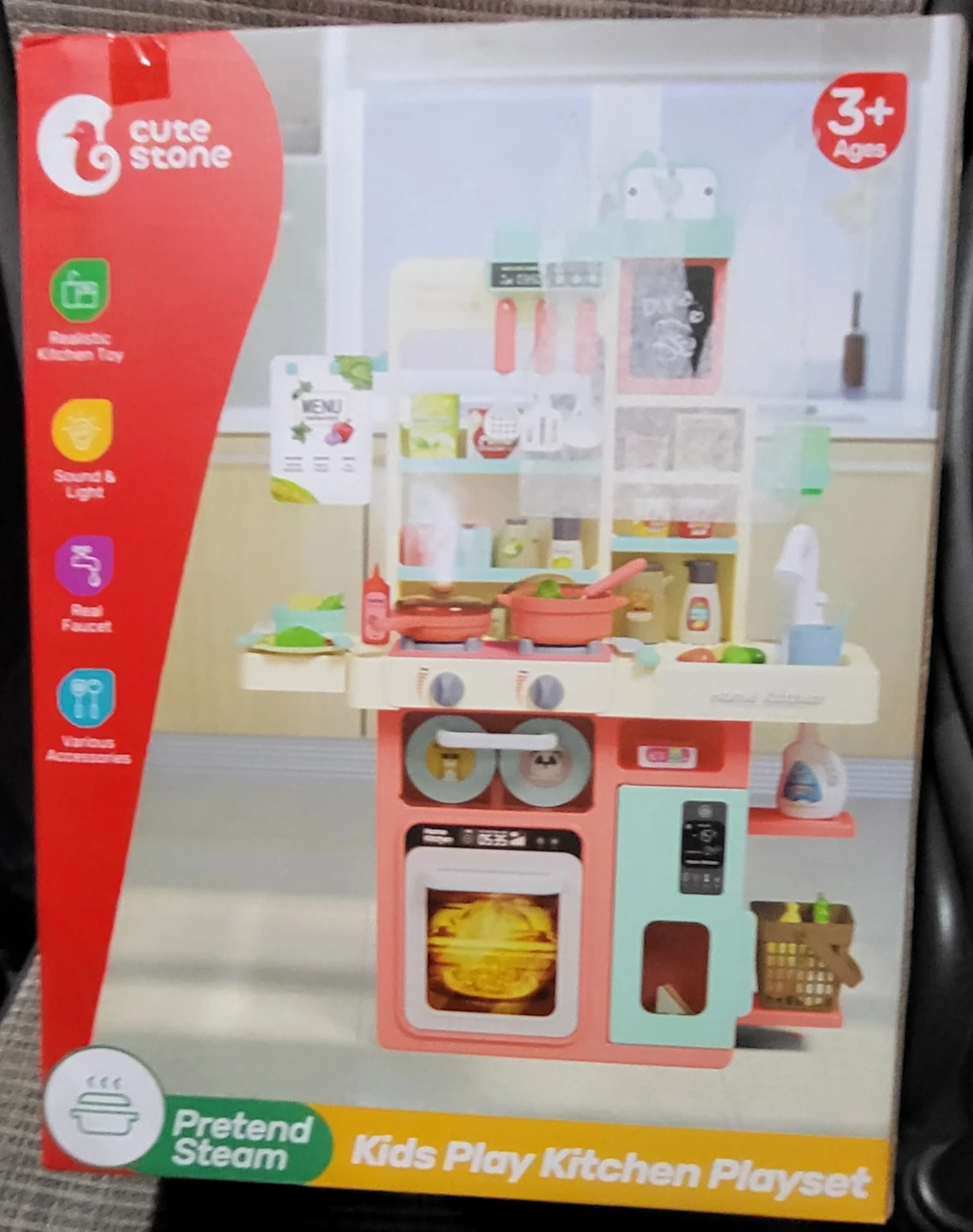 Cute Stone Pretend Steam Kids Play Kitchen Playset, 3+ - photo 3