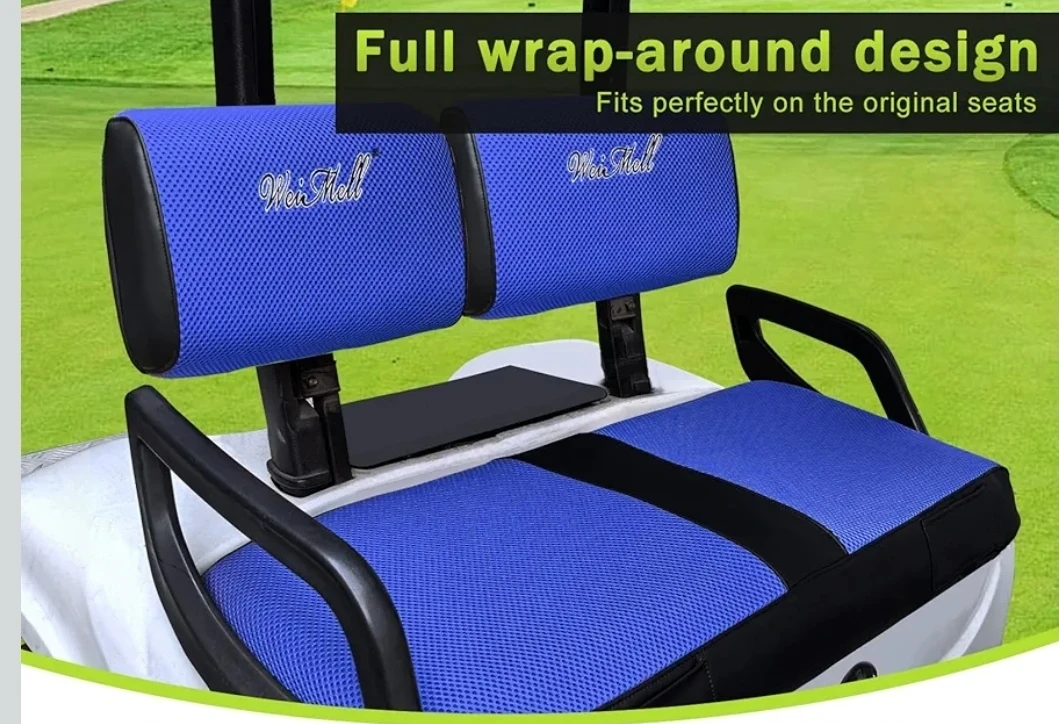 Golf Cart Front Seat Covers – Yamaha G2–G22 | Black & Blue - photo 3