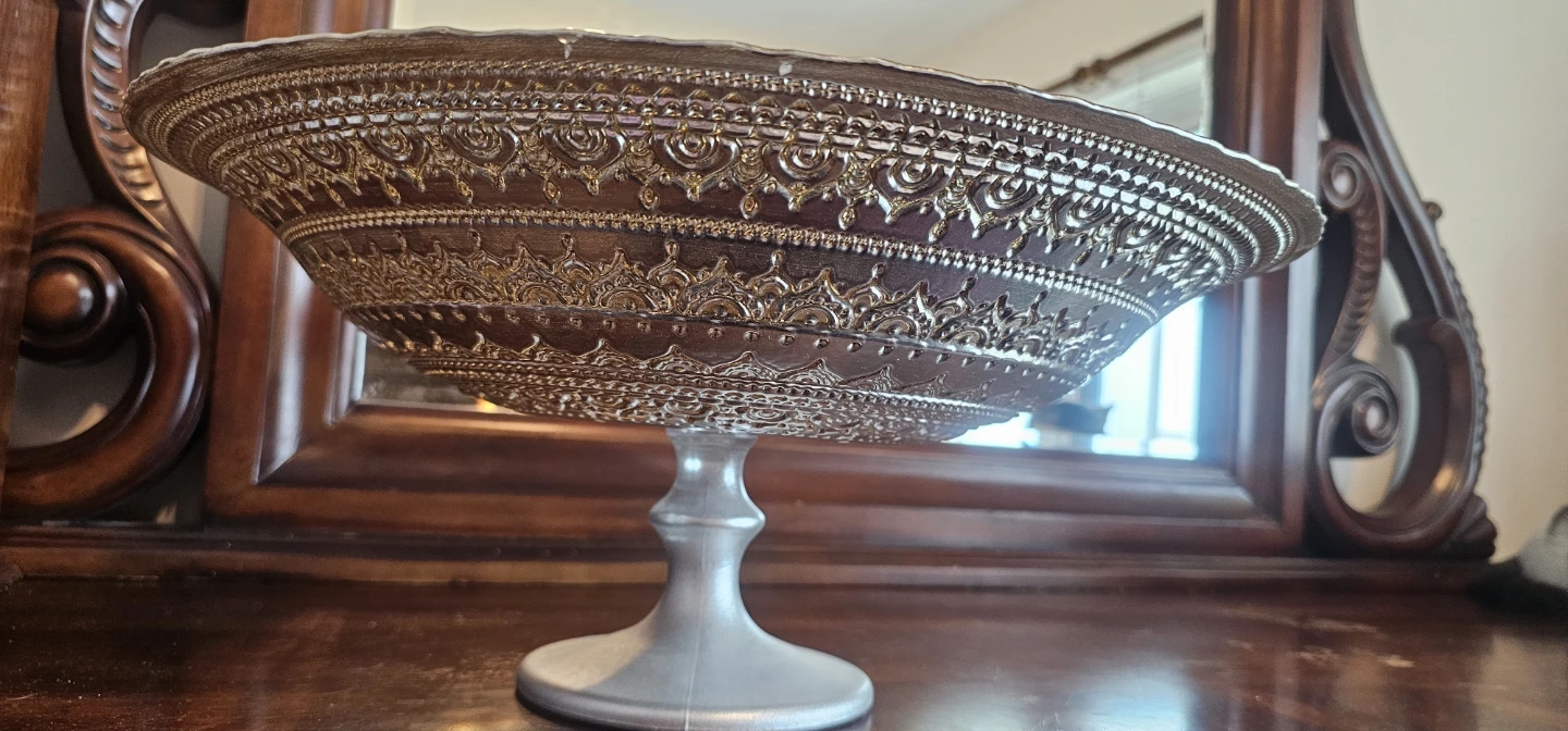 Decorative Footed Bowl - Gold & White - photo 3