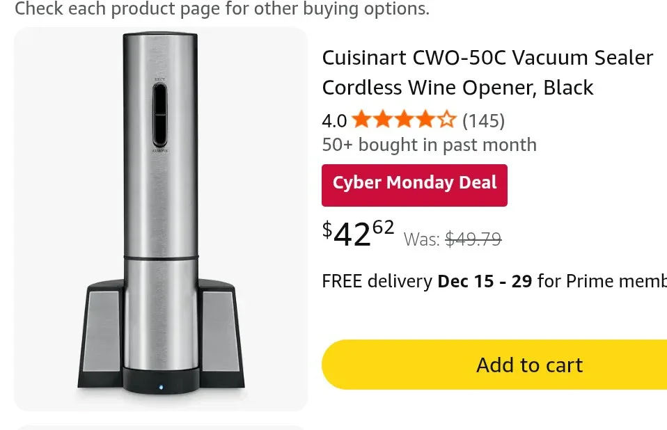 Cuisinart CWO-50C Cordless Wine Opener