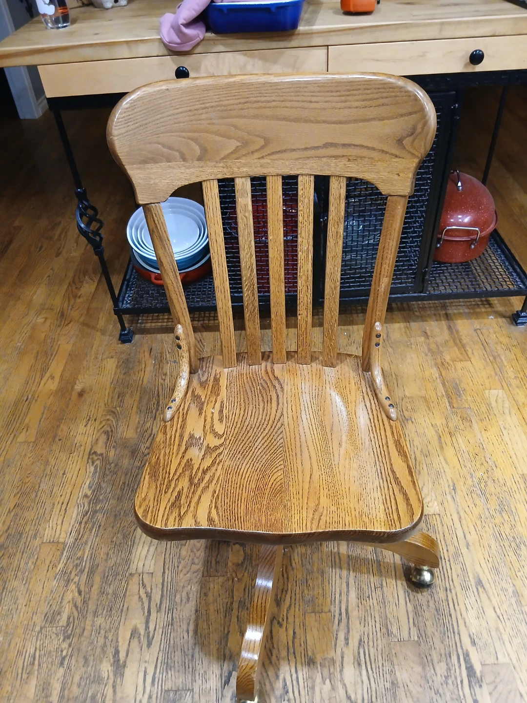 Wooden Swivel Desk Chair