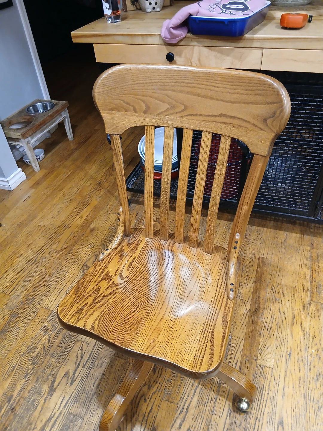 Wooden Swivel Desk Chair - photo 2