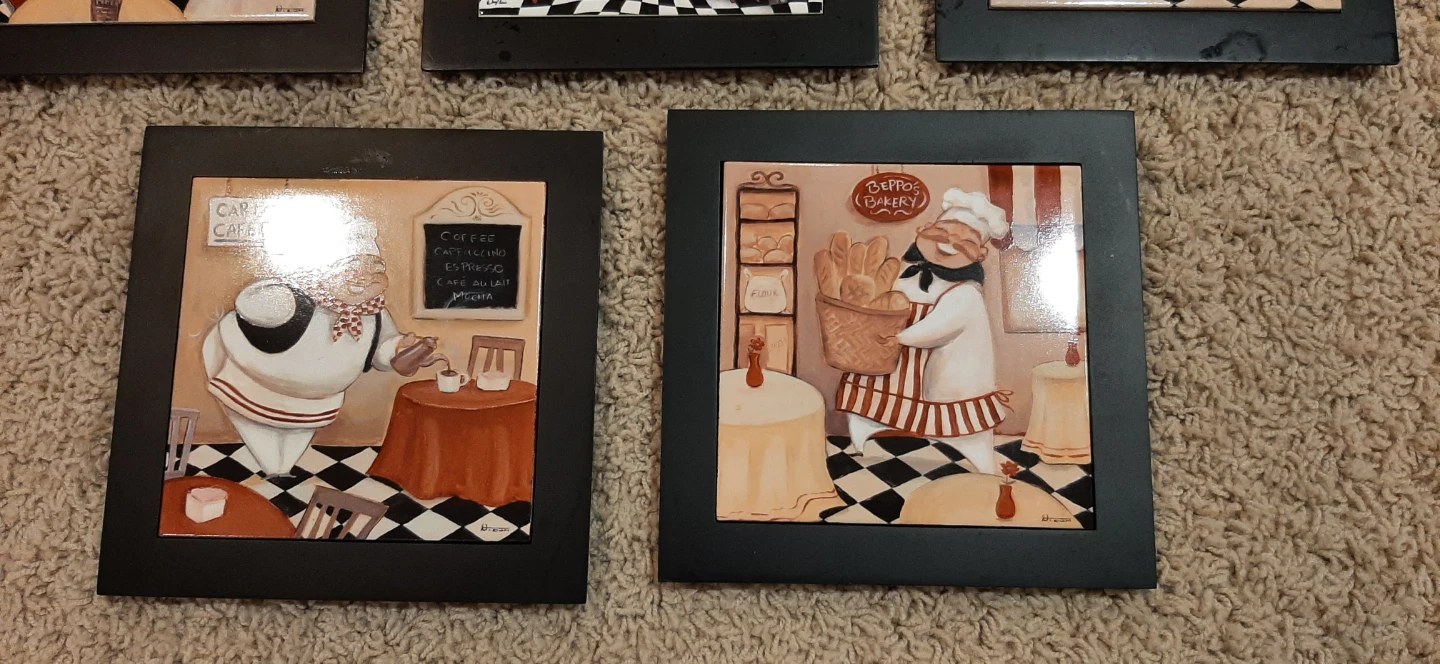 5 Chef-Themed Wall Art Tiles or Trivets - photo 4